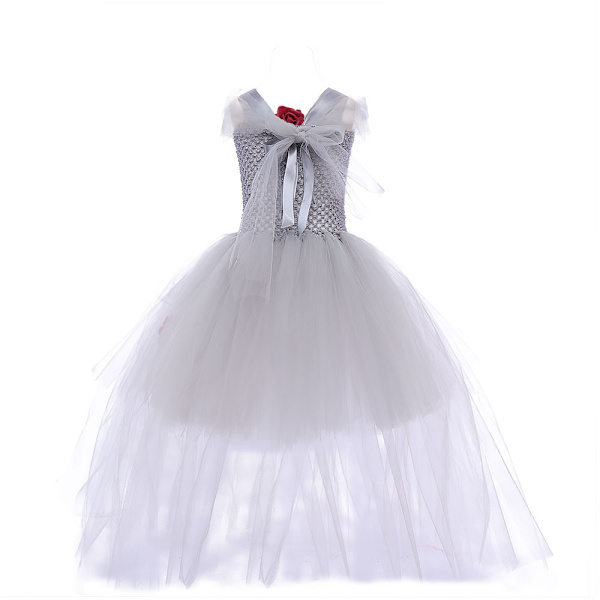 Halloween Häxa Vampyr Kostymer Flickor Drottning Karneval Party White S