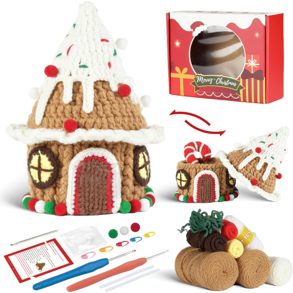 Christmas Tree Candy Bag Basket Crochet Kit för nybörjare Christmas house
