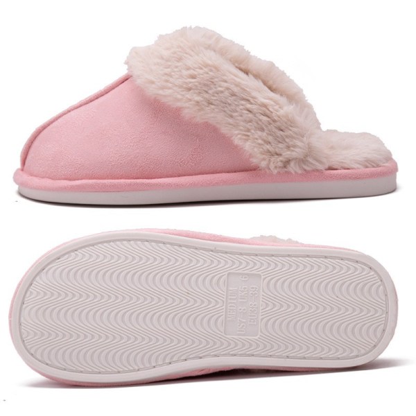 Dame Fuzzy Memory Foam Topplaster Fluffy Vinter Hjemmesko Pink 42