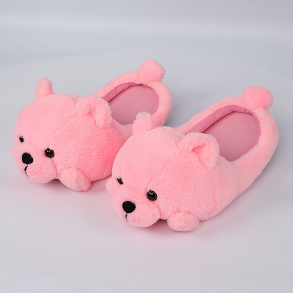 Teddy Bear Sød Plys Dyre Tøfler Sko Indendørs Hjem Soveværelse Tøfler Pink