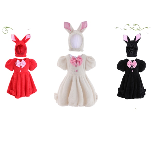 Barn Kanin kostym Cosplay Bunny Dress Animal Onesie för flickor White M