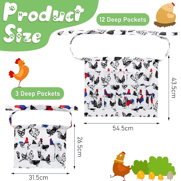 2-pack Äggplockningsförkläde, Vuxen och Barnstorlek 2PCS