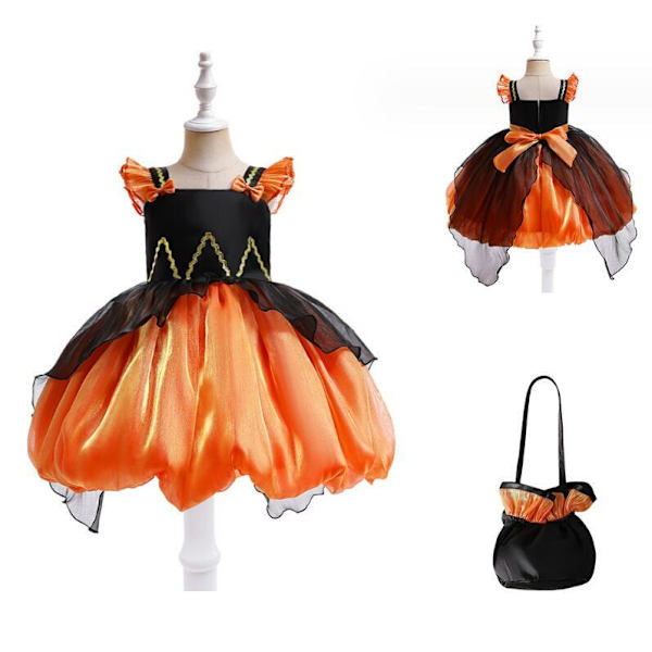 Flickor Halloween Klänningar Rufsade Släp Klänningar 110CM