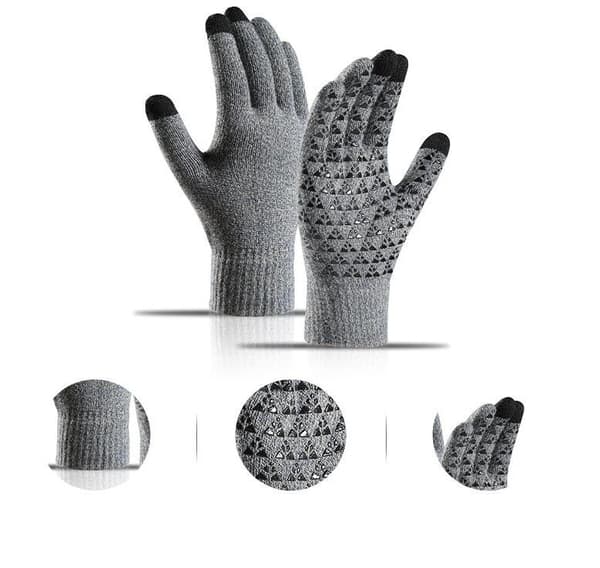 Vinterhandskar för män kvinnor, pekskärmshandskar light grey