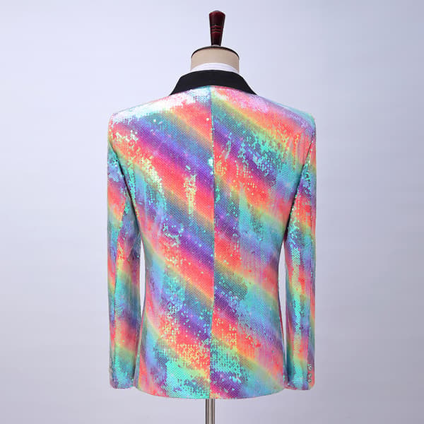 Herre Mode Shawl Revers Pailletter Blazer M