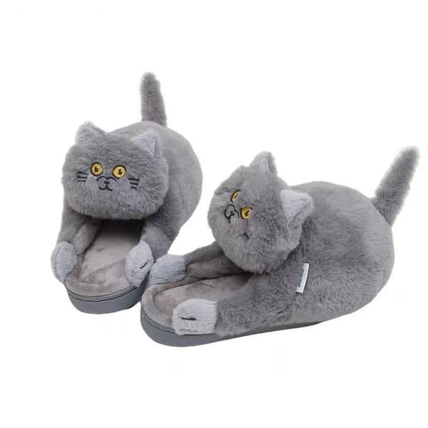 Kattesko til Kvinder - Bløde og Varme Hjemmesko Grey