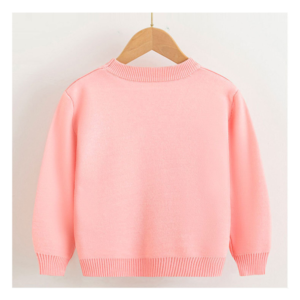 Kids Christmas Crew Neck Stickad Söt Pullover Pink 110