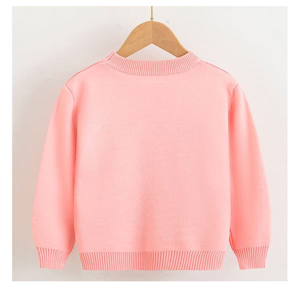 Kids Christmas Crew Neck Stickad Söt Pullover Pink 130