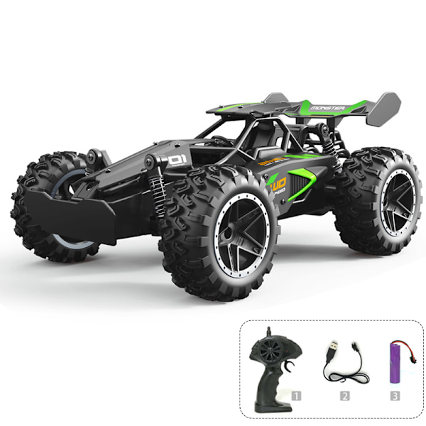 Kaukosäädöllä ohjattava auto, 1:18 mittakaava 4x4 RC-autojen suoja Green