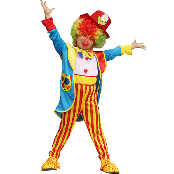 Clown-dräktset för barn Cirkusdräkt Yellow M