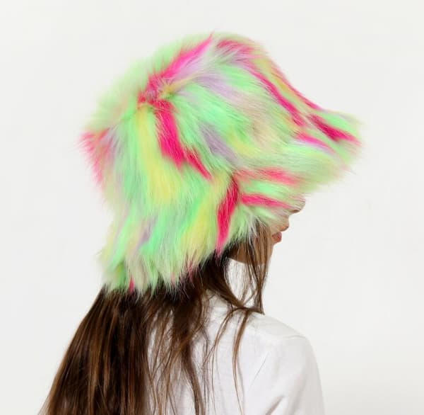 Dames Vinter Kunstig Pels Fuzzy Varmt Spandhat Green