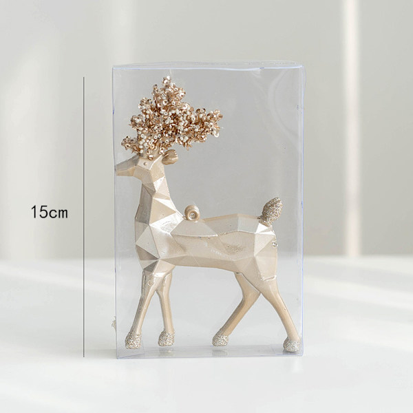 Champagne Julgranskulor Set Julgransdekoration 2pcs deer 15cm