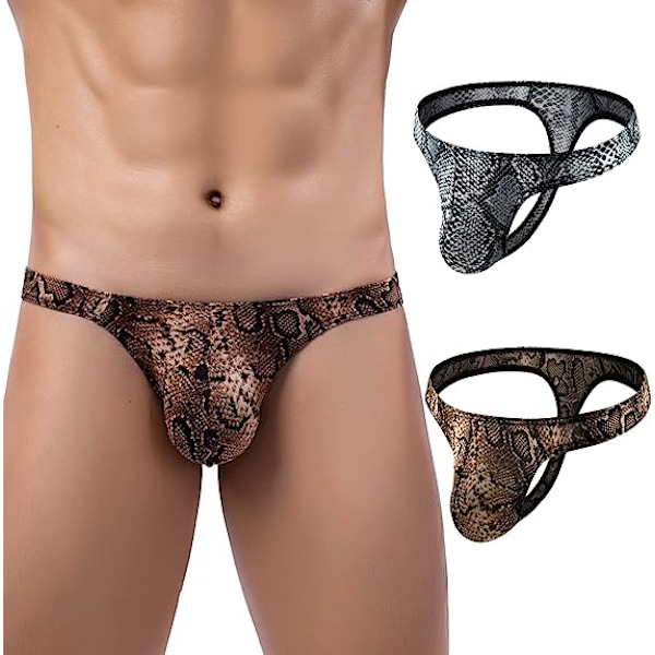 Underkläder med print för män Black snake pattern L
