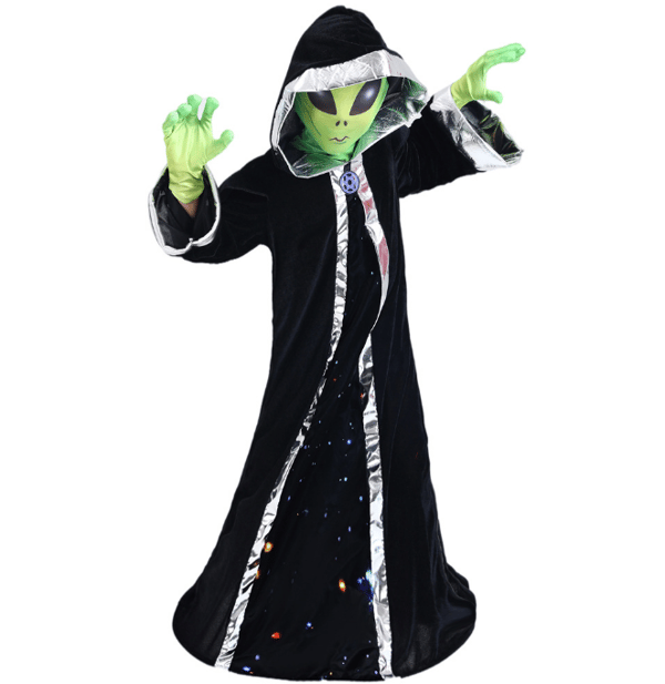 Alien kostym för barn Halloween Alien Hooded Robe L