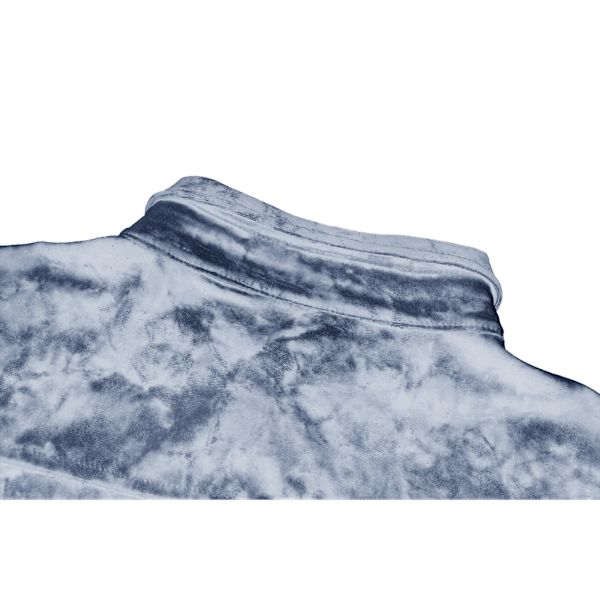 Herrar Långärmad Sammet Skjorta Knapp Ned Krage Hals Blus Topp Grey XL