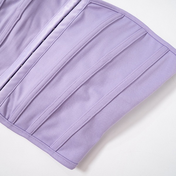 Kvinders Mesh Bustier Stropøs Åben Ryg Crop Top Purple S