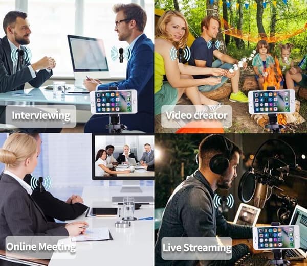 Langaton Lavalier-mikrofoni ääni- ja videokuvaus Mini-mikrofoni iPhone- ja Android-laitteille