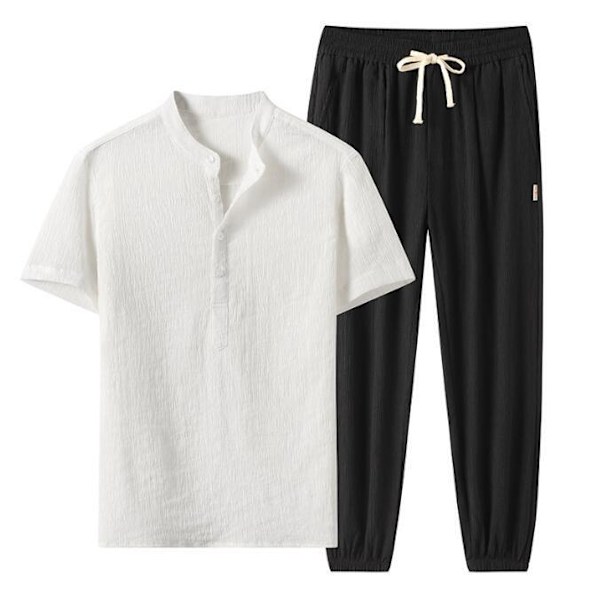 Herr 2 st kortärmad skjorta Casual Suit white M