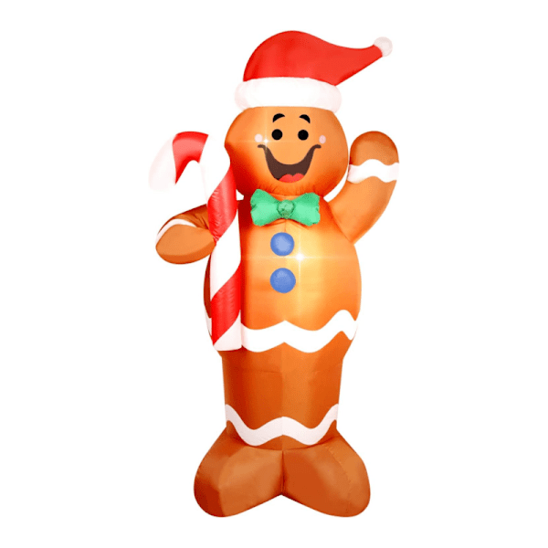 Juluppblåsbar Pepparkaksgubbe Trädgårdsdekoration AU