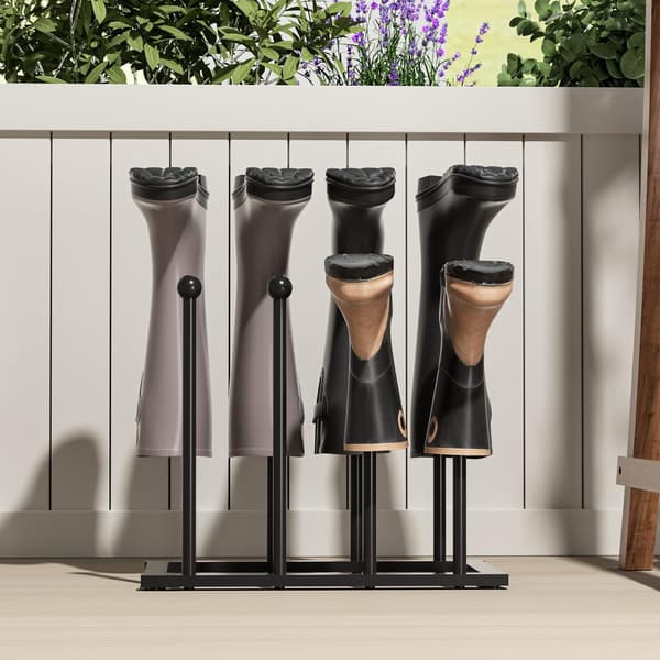 Fritstående Sko Stativ Sort Metal Støvle Stativ Black