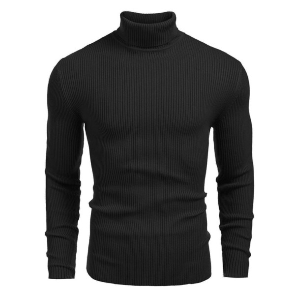 Halsduktröja för män, långärmad, pullover Black XL