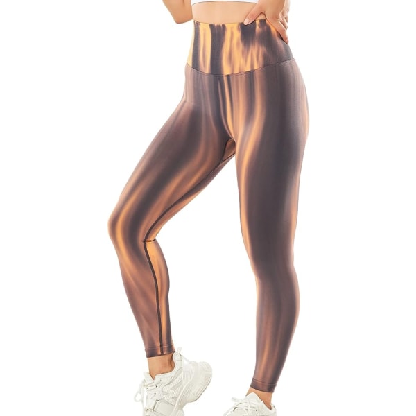 Yogabyxor med hög midja Aurora printed löparträningsleggings Orange L