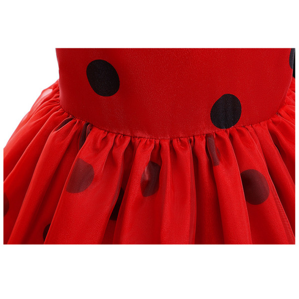 Pige Polka Dot Prinsesse Cosplay Tutu Kjole Med Øjenlap 80cm