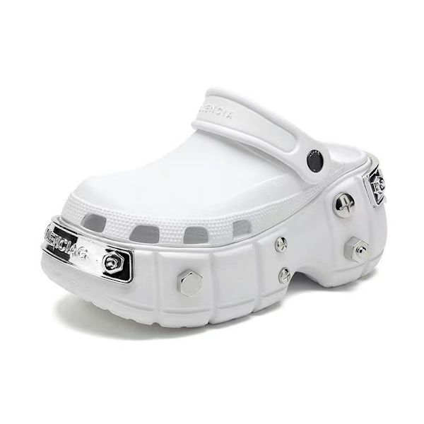 Mænds og Kvinders Åndbare Have-Klodser Komfortable Slip-On Strand-Sandaler Tøfler White 42-43