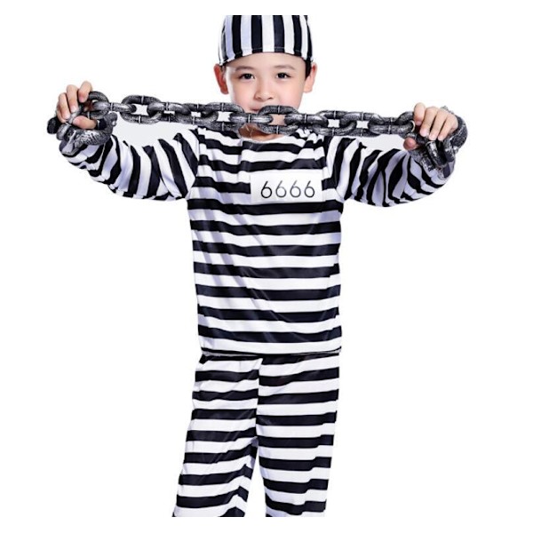 Halloween-dräkt för fånge med handbojor Boy M