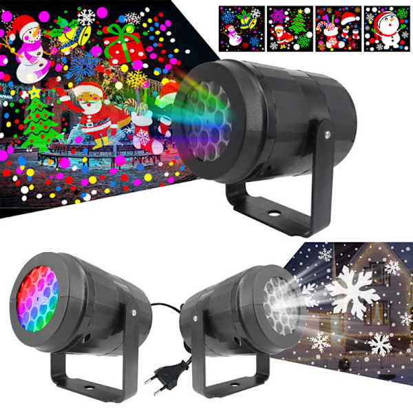 Julprojektor med LED-lampor, 16 bildskivor