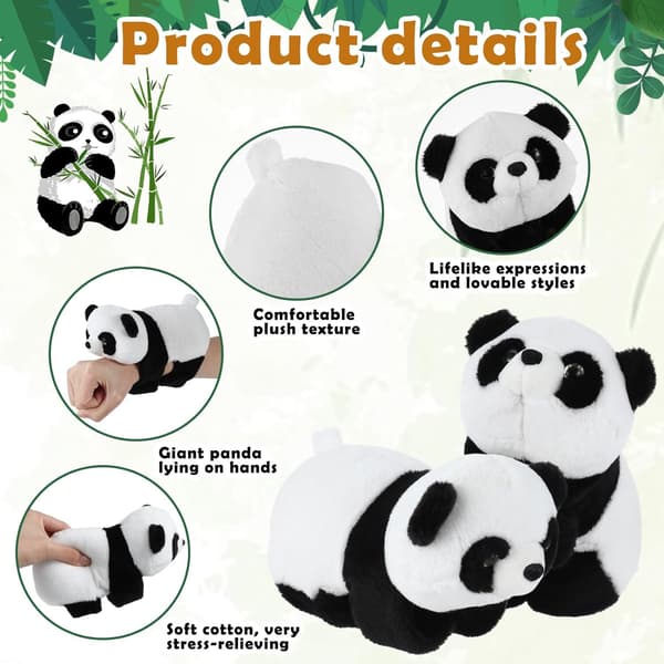 4 stk. Fyllte Panda Dyre-Slaps