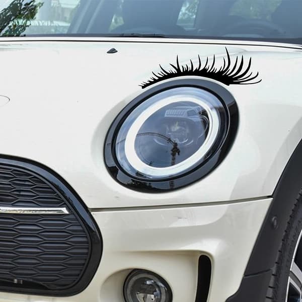 2 Par Eyelash-Dekaler til Bilens Frontlykter Black