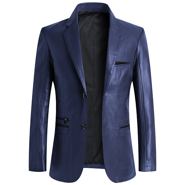 Regular Fit lammskinnsjacka för män för män blue M
