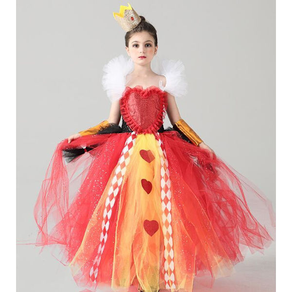 Halloween Dronning af Hjerter Puffy Kjole L