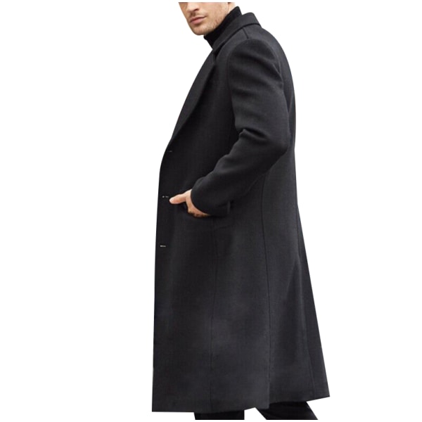 Lång kappa i casual för män black XL