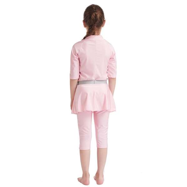 Girls Chic 3ST Rash Guard Badkläder Soldräkter Dragkedja Pink 120cm