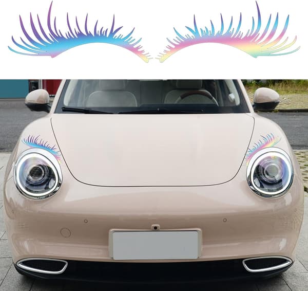 2 Par Eyelash-Dekaler til Bilens Frontlykter Colorful Laser