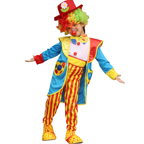 Clown-dräktset för barn Cirkusdräkt Yellow S