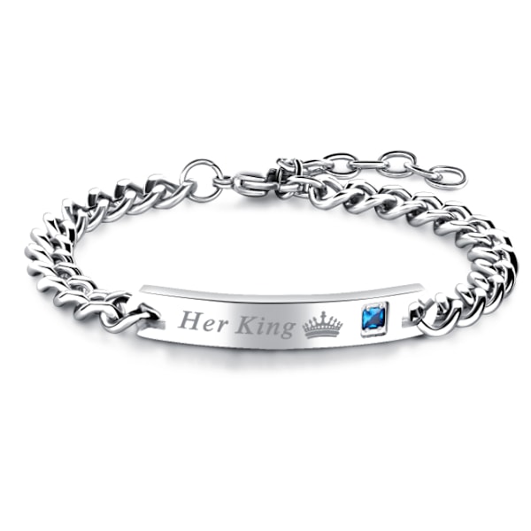 Hans drottning Hennes kung Matchande Set pararmband silver1