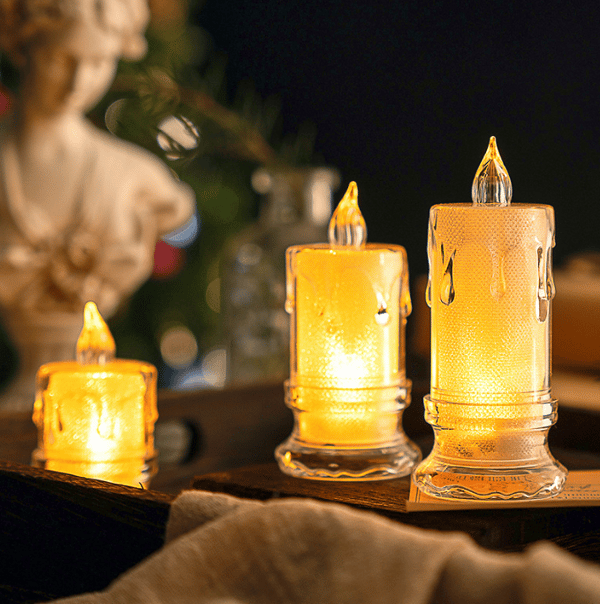 LED Flameless Stearinljus värmeljus 3pcs
