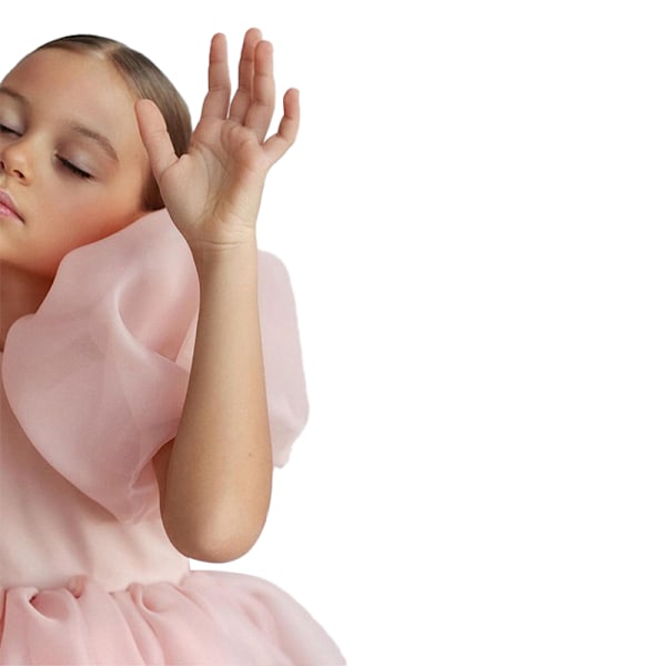 Piger Pufærme Tyl Tutu Snurre Babydoll Flare Gallakjole Prinsessekjole Pink 140cm