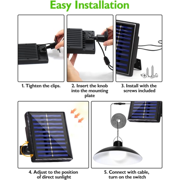 Dubbla Head Solar Pendel Lights, LED Solar Shed Lights White Light