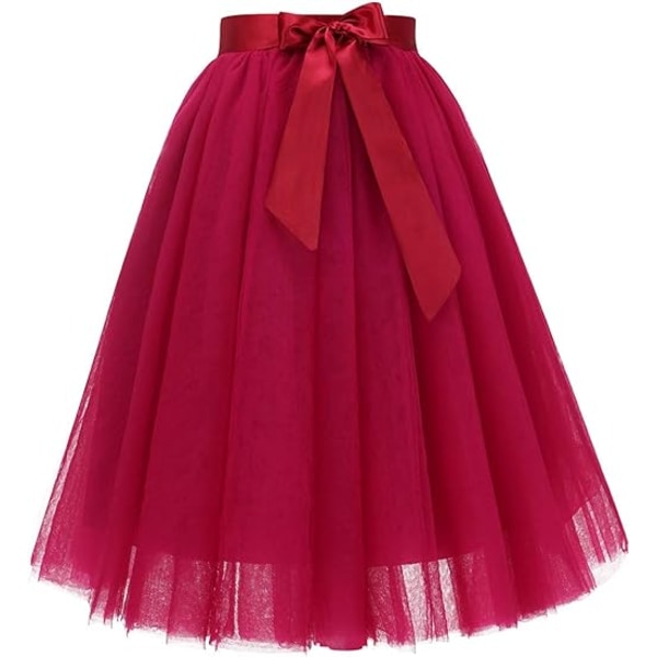 Kvinnors Tyllkjol A Line Tyllklänning Tutu-kjolar Rose Red L