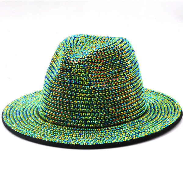 Mode paljett Fedora hatt green S