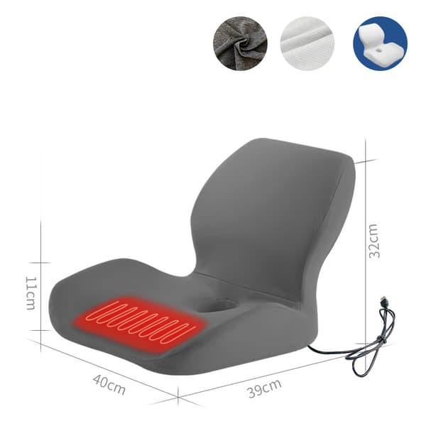 Uppvärmd sittdyna för kontorsbruk grey
