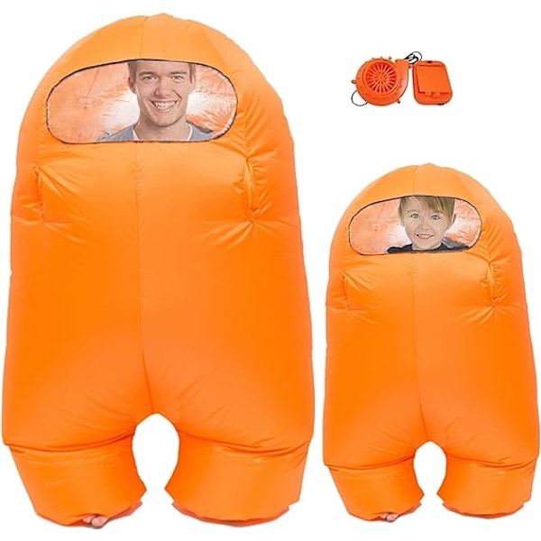 Uppblåsbar Astronaut Rymddräkt Uppblåsbar Dräkt Helkroppsdräkt Halloween Cosplay Dräkter Orange Kid