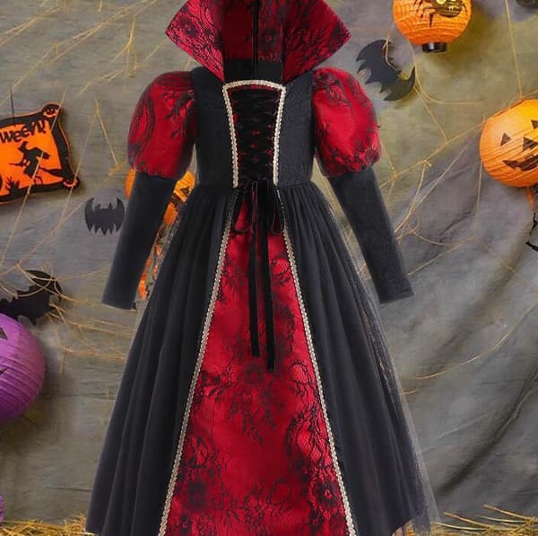 Halloween-klänning för flickor, häxkostym Style1 140CM