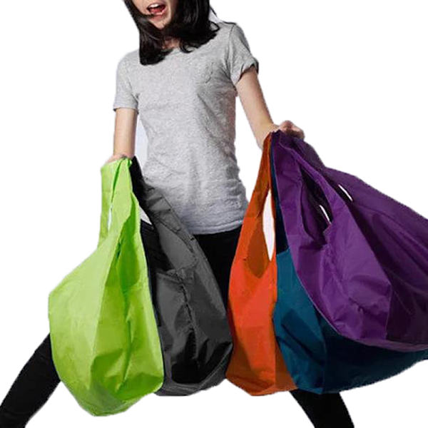 1 kpl Kannettava Taittuva Ostoskassi Suuri Nylon-Kassi Paksu Kassi orange