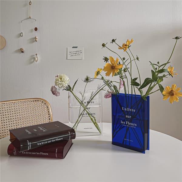Akryl Bog Blomster Vase Klar til Hjemmeindretning Blue
