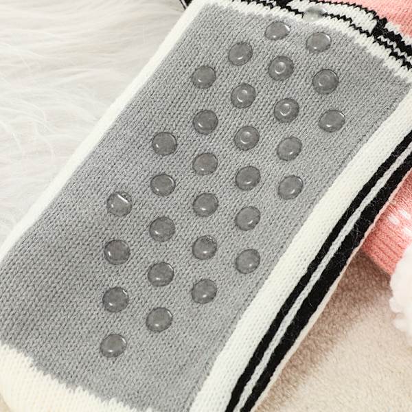 Damtofflor i Fleecefodrade Varma Fuzzy Inomhus Anti-Halkstrumpor Grey